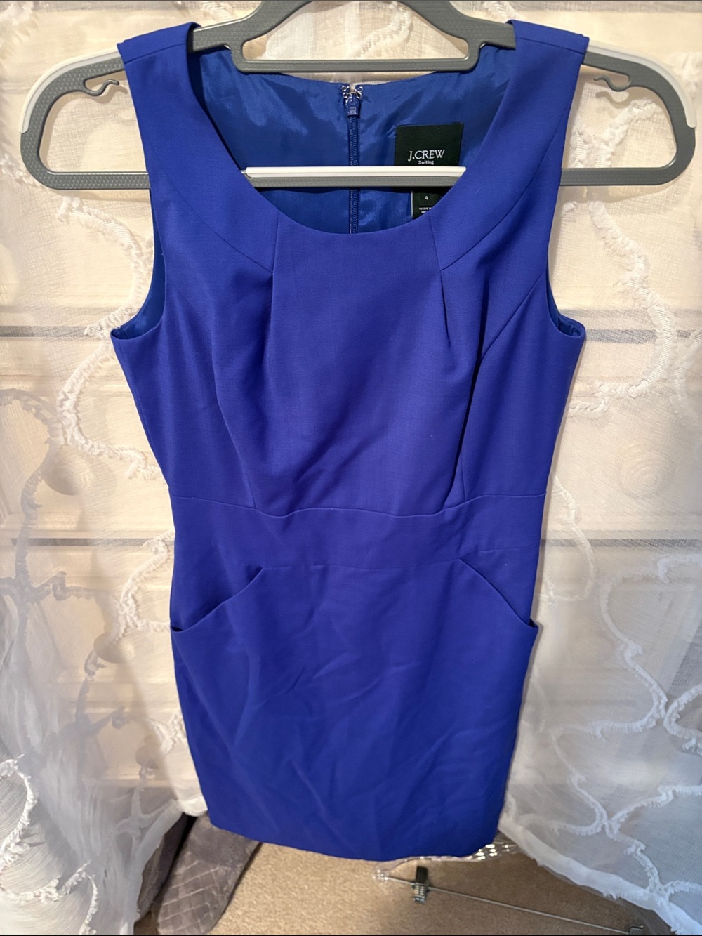 J. Crew Royal Blue Sleeveless Sheath Dress